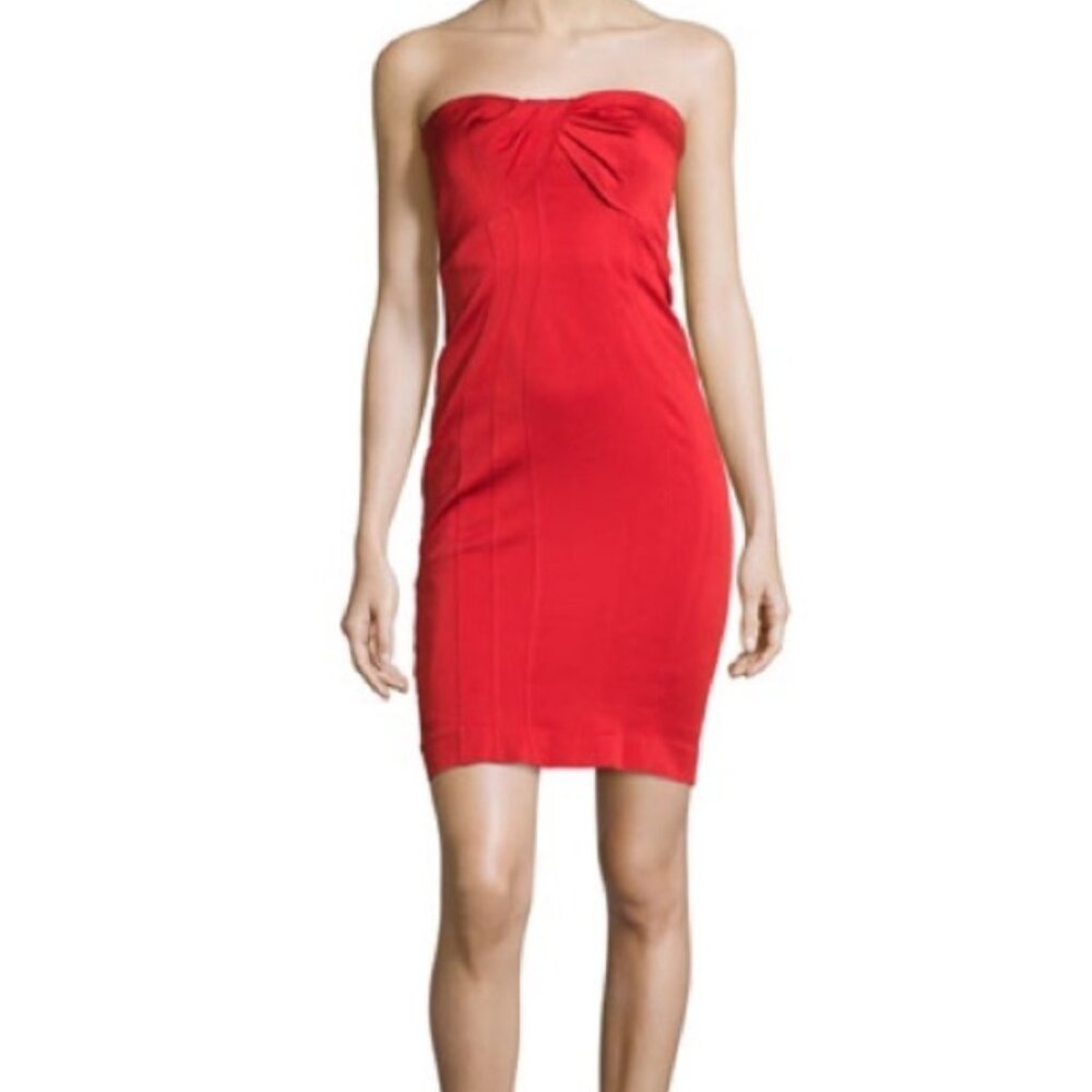 ZAC by Zac Posen Loretta Strapless Bustier Cocktail Dress in Red Size 8 New!